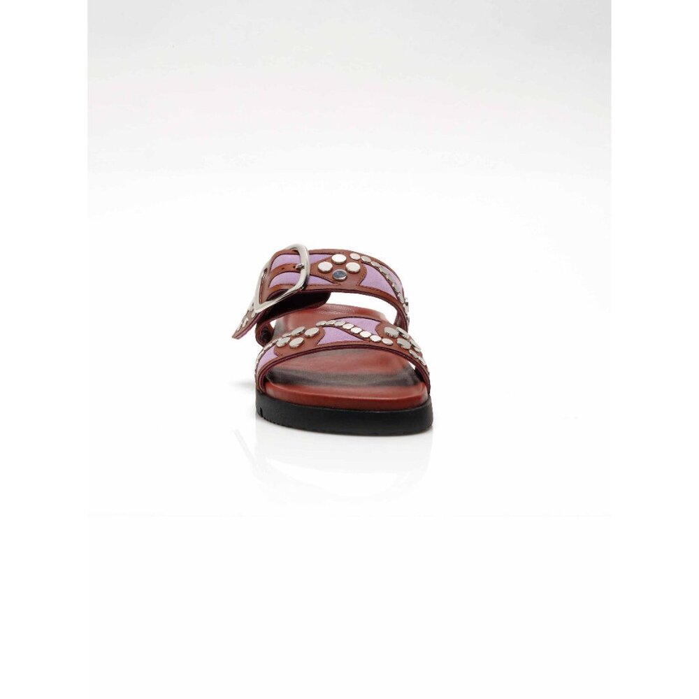 FREE PEOPLE Revelry Studded Sandals / Brick + Lavender - Picture 8 of 12